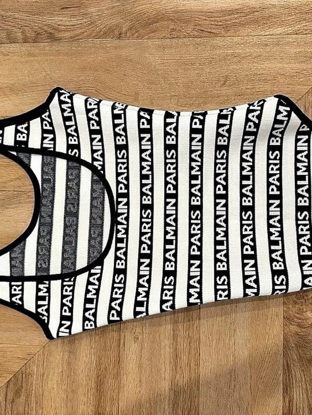 Balmain Paris logo one-piece bodysuit Striped One-Piece in Black & White Size 36